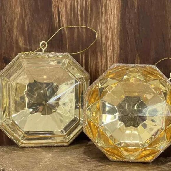 Set of 2, Jewel Ornaments, 4 Inch, Gem Ornaments, Wreath Attachment, Centerpiece - Picture 12 of 13